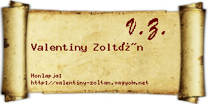 Valentiny Zoltán névjegykártya
